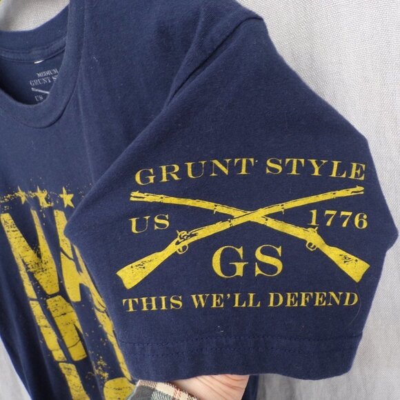 Grunt Style Graphic Made In The USA Men's Short Sleeve Tee - navy, size medium - Picture 4 of 6